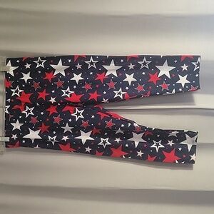 Kids Star Pattern Carpi Leggings - Navy, Red, and White
